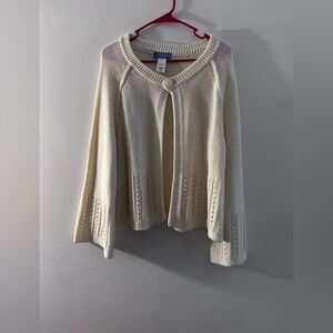 Cream Cardigan Sweater with Relaxed Fit and Soft Knit